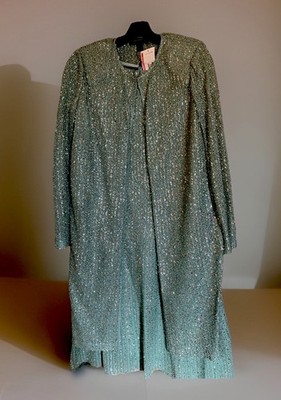 ST. JOHN EVENING Rhinestone embellished Mint Green  Size 12 Long Jacket