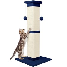 33 Inch Cat Scratching Post Nature Sisal Large Scratcher Furniture Blue Toy