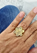 Taino Sun Stainless Steel Ring, Anillo Sol Taino Puerto Rico Unisex, Ring Size 7