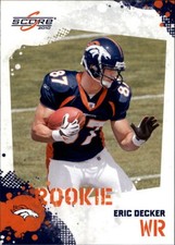 2010 Score #340 Eric Decker RC Rookie Card. rookie card picture