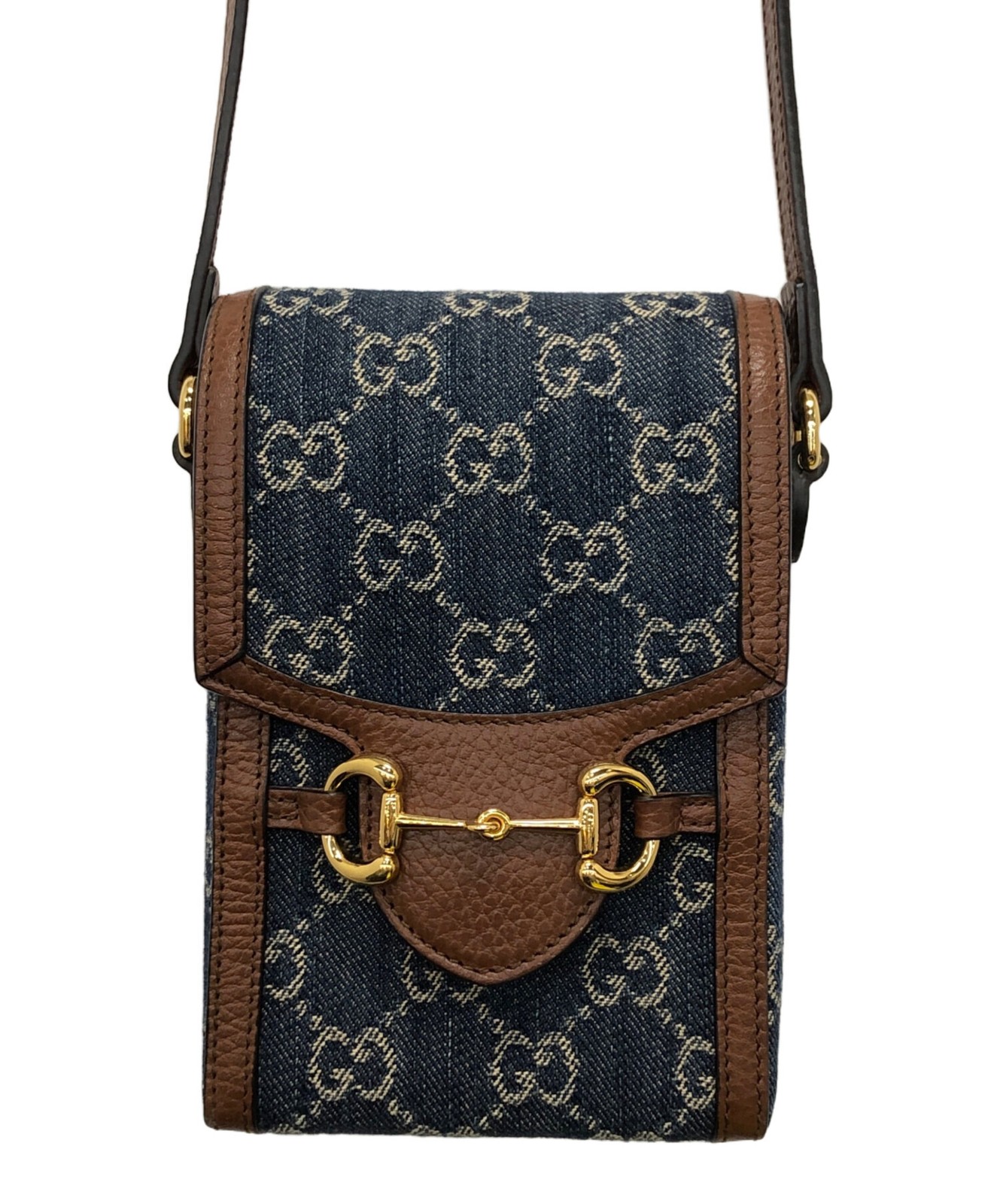 Gucci Horsebit 1955 Mini Bag Brown Blue Leather 625615 Crossbody SN2561 thumbnail 12