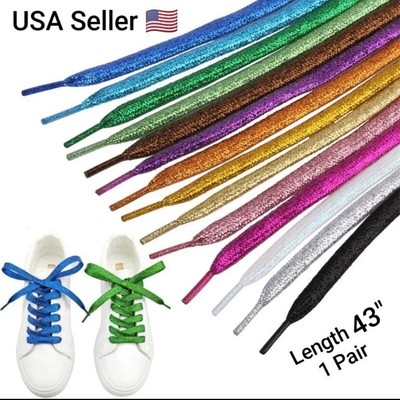1 Pair Colorful Laces Multicolor Gradient Print Flat Canvas Shoe Lace Shoes 43''