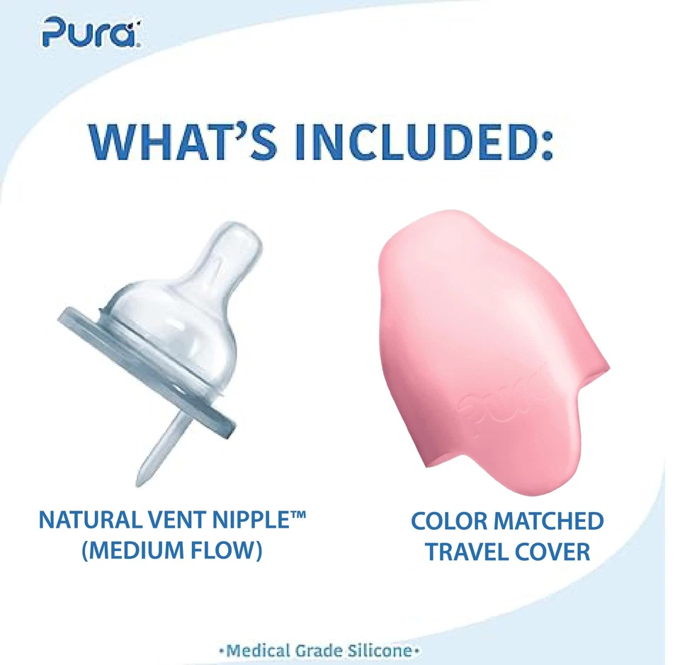 Biberón infantil Kiki de acero inoxidable de 9 oz/275 ml con funda, anticólicos, 100 % plástico... Foto 2 de 4