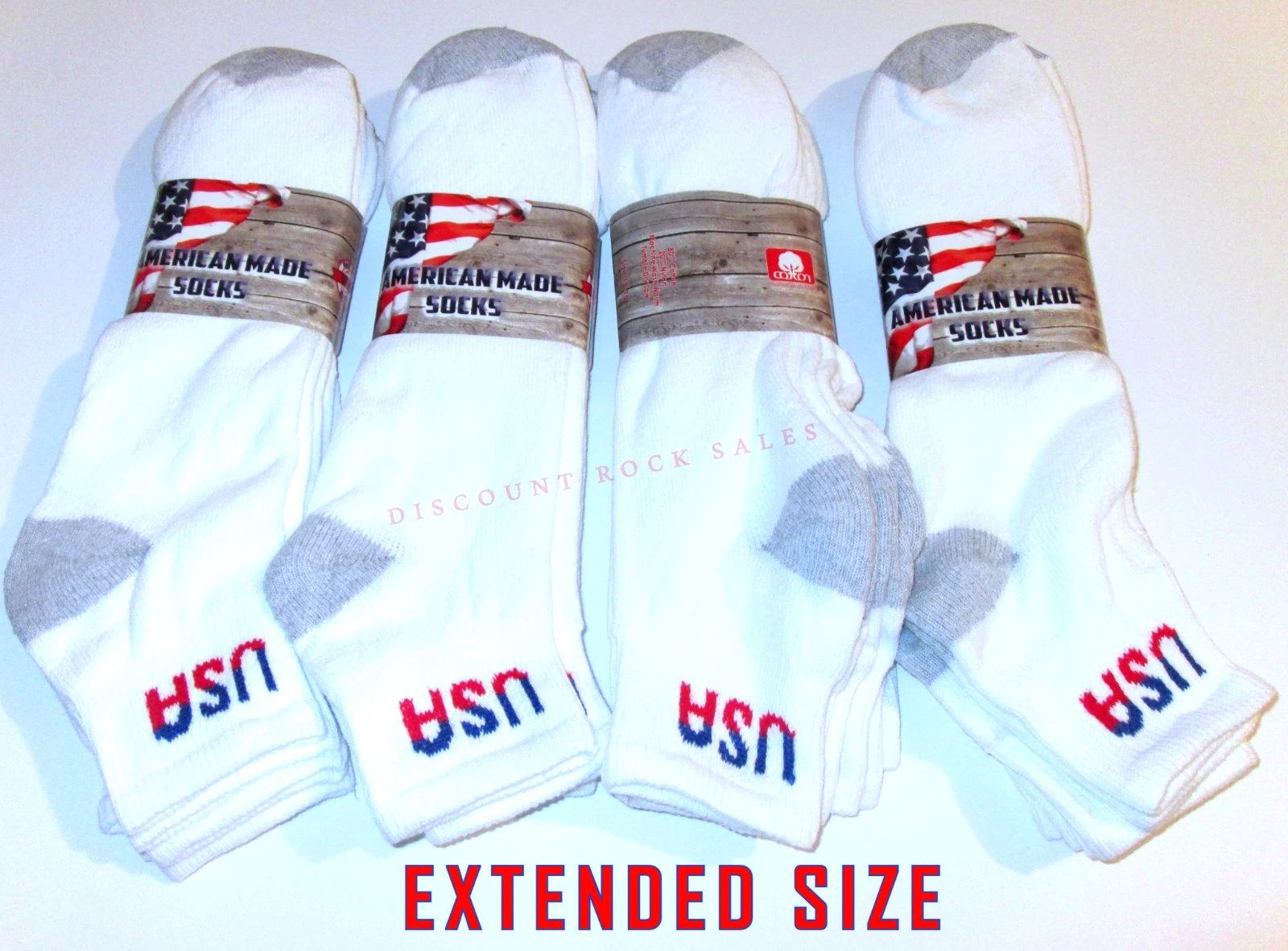 12 Pairs BIG Mens USA Logo White Cushioned Cotton Ankle Socks US Made Slight IR
Opens in a new windo
