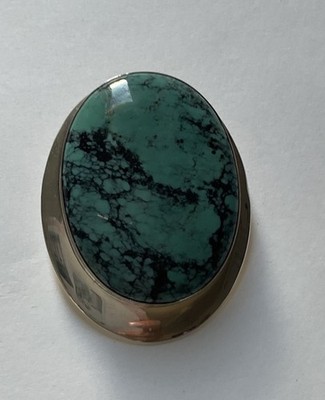 Türkis Cabochon Silber 925 Anhänger 2 x 1,5 Zoll