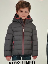Gerry Kids Lined Bubble Puffer Jacket Gray Hooded Size 6