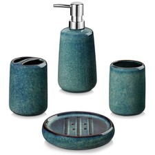vancasso Green Bathroom Accessories Set, Ceramic Soap Dispenser and Toothbrus...