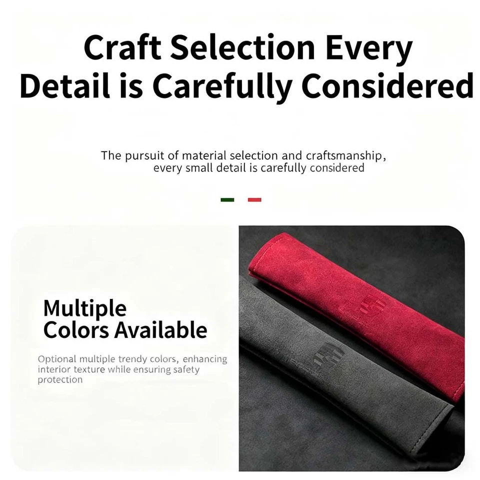 Funda de hombro de cuero flocado de felpa para cinturón de seguridad Porsche para comodidad de conducción Foto 3 de 4