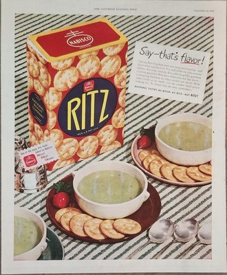 1946 Nabisco Ritz Crackers Vintage Ad Say Thats Flavor