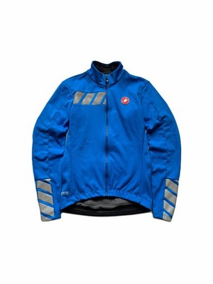 Castelli Raddoppia Gore-Tex Cycling Jacket Windstopper Fleece Lined Blue Size L