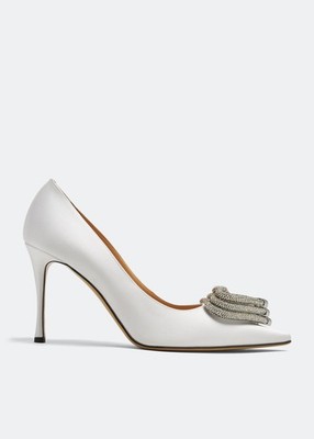 Mach & Mach Damen Triple Heart Heels Weiß Größe EU 38,5 UVP 895£