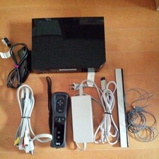  Free Shipping Nintendo Wii console, black, remote control, working condition.