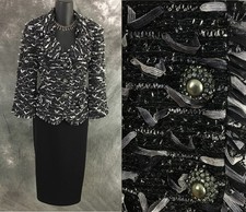 BEAUTIFUL St John jacket black multi knit suit blazer size 4