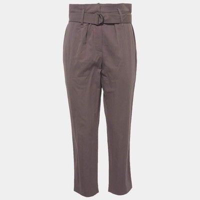 Brunello Cucinelli Hose Lila Baumwolle mit Gürtel S