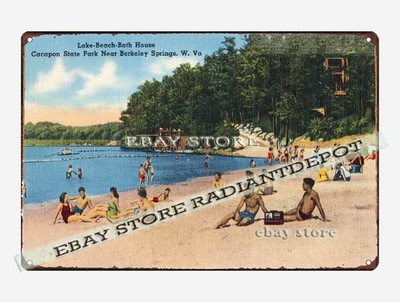 tin sign 1930s-40s Lake Cacapon State Park Berkeley Springs West Virginia