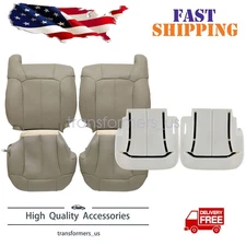For 1999-2002 Chevy Silverado Both Side Seat Cover No Armrest Tan & Foam Cushion
