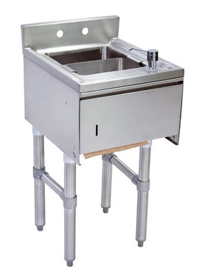 BK Resources Slimline 12-1/2'' W Underbar Dump Sink w/ Faucet