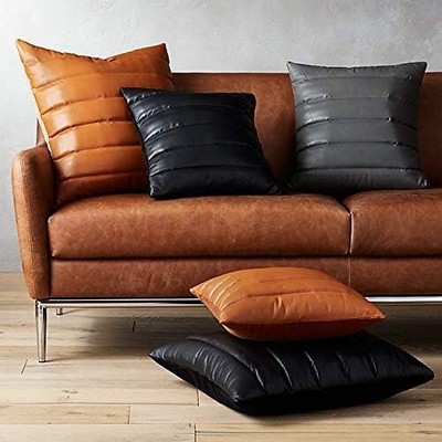 Leder Kissenbezug Kissen Weich Überwurf Hülle Dekor Home Living Deko Alle