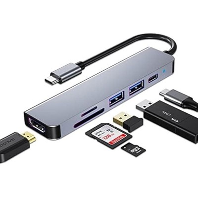 4K HDMI USB C Hub 6-in-1 für MacBooks   Kompatibel mit allen Typ-C Geräten