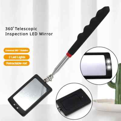 360° Inspection LED Mirror Telescoping Mirrors Extendable Mechanic Tools Mirror