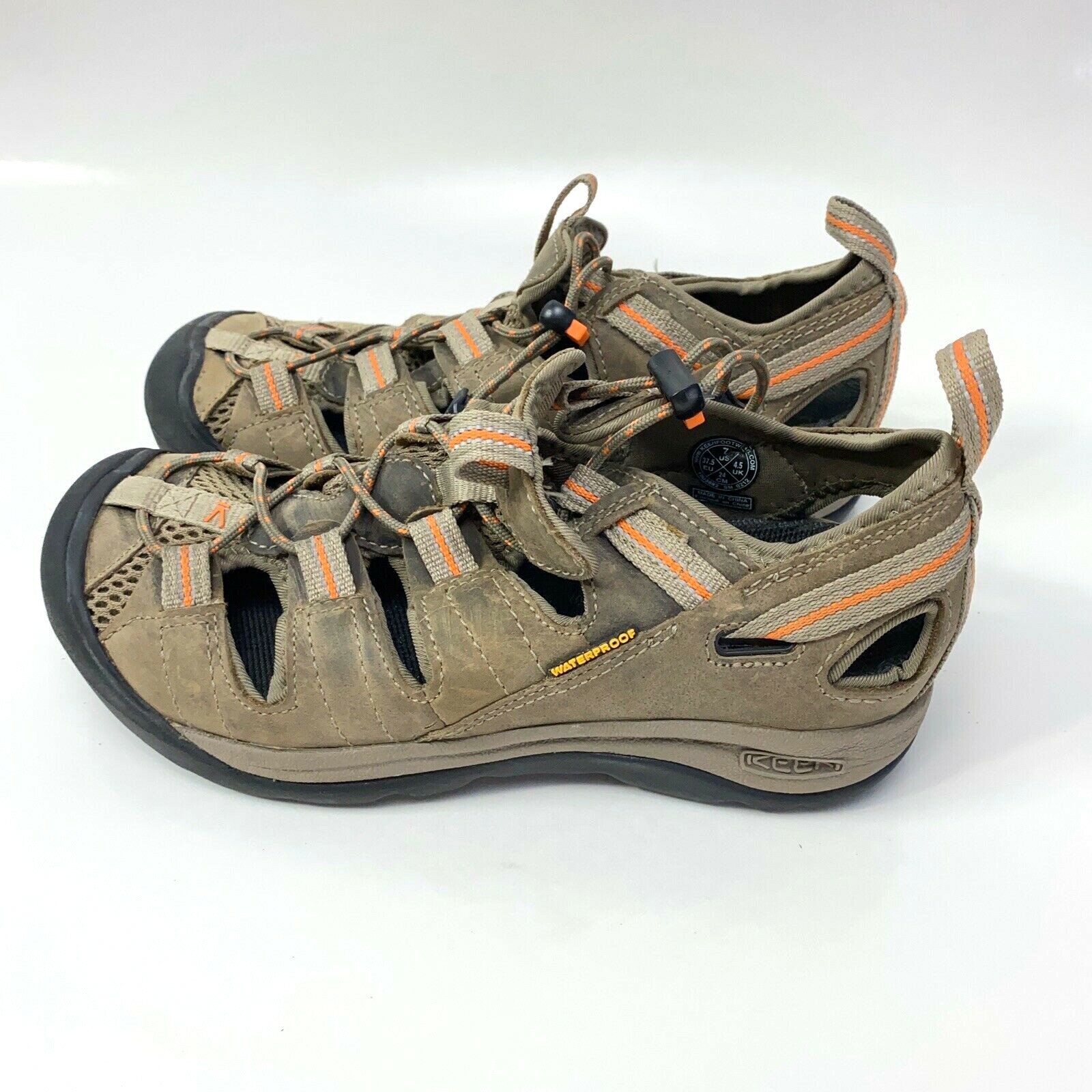 Sandali sportivi da trekking KEEN Newport H2 marroni in pelle impermeabili donna US 7 37 5