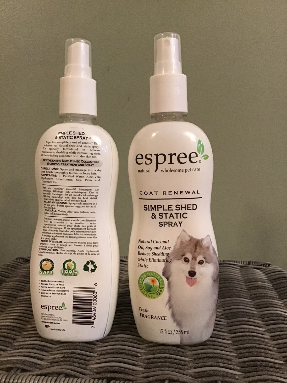 Espree Simple Shed & Static Spray - Set Of 2 - 12 Fl Oz Bott