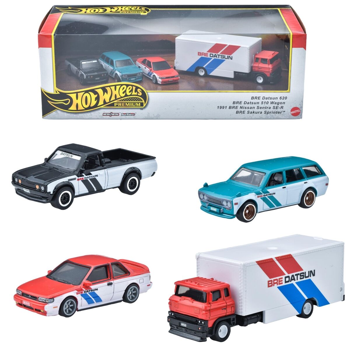Hot Wheels Premium Collector Set BRE Datsun 4 Mini Cars Ages Hot Wheels Premium Collector Set BRE Datsun 4 Mini Cars Ages