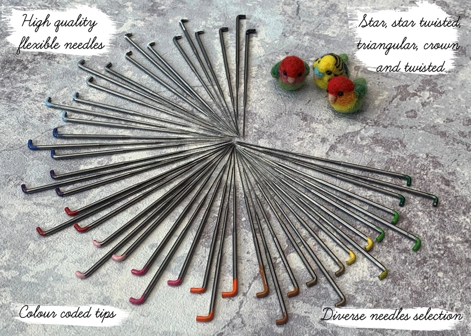 Heidifeathers® Felting Needles Sets 1 - 100,Triangular, Star, Twisted, Reverse.. - Image 2 of 4
