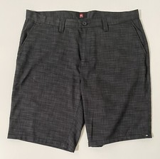 Quiksilver Mens Heather Charcoal Gray Flat Front Mid Rise Casual Shorts Size 38