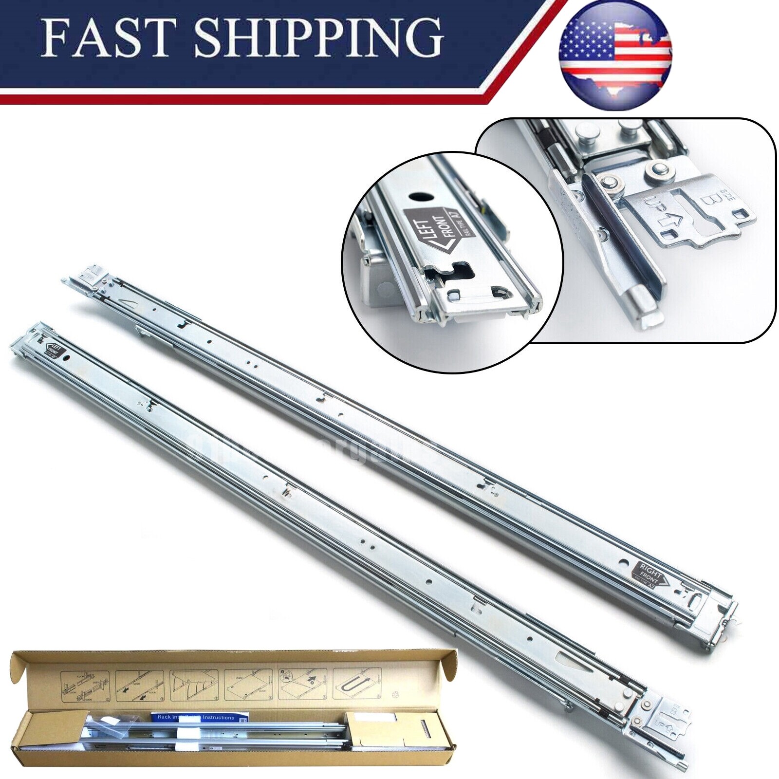 dell poweredge r320 r420 r430 r620 r630 r640 1u... Dell Poweredge R320 R420 R430 R620 R630 R640 1U Sliding Ready Rails II ...