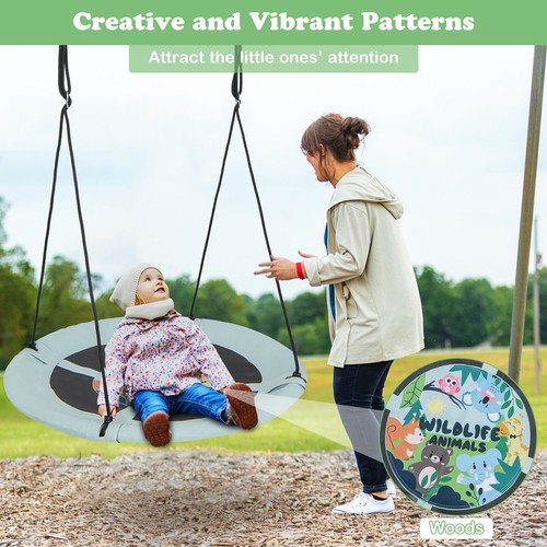 40" Saucer Tree Swing w/ Adjustable Hanging Ropes Necessary Hardware for Kids - Picture 8 of 8