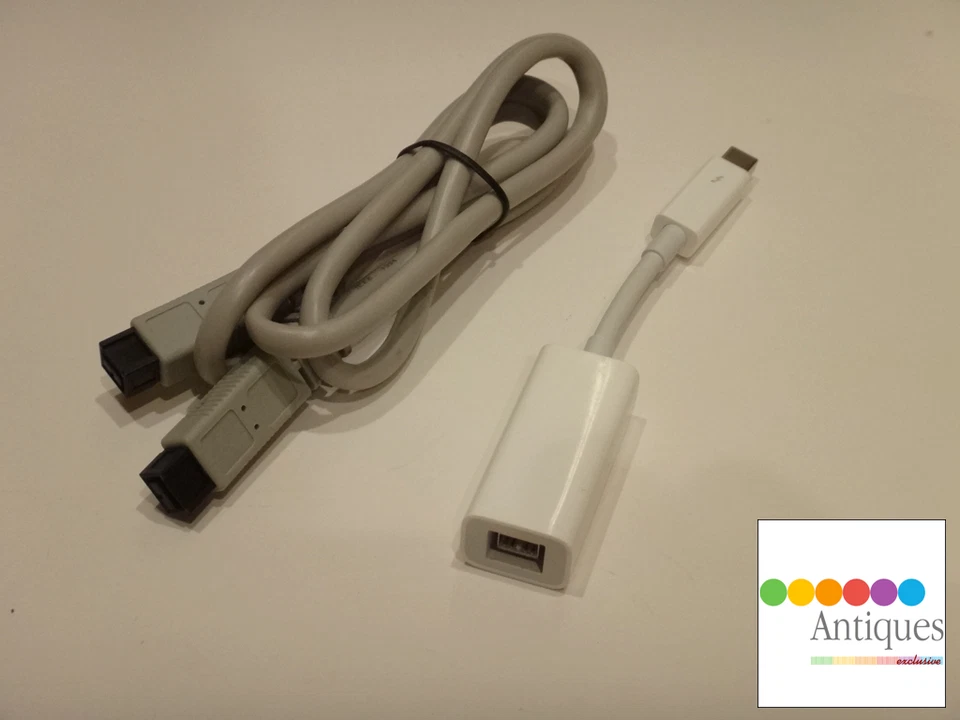 Apple Thunderbolt to FireWire Adapter Cable MD464LL/A A1463 with FW800 Cable - Image 3 of 3