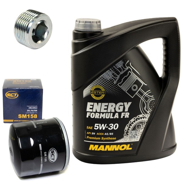 MotoröL Set 5W30 5 Liter + ÖLfilter Sm 158 + Schraube FüR Fiat Doblo Lancia Y-image