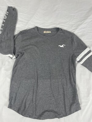 Hollister Women Gray Long Sleeve Top Size XS | eBay