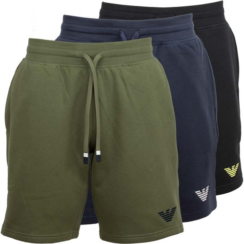 Emporio Armani Herren Bermuda kurze Shorts Jersey Baumwolle Iconic Terry Neu - Afbeelding 1 van 16