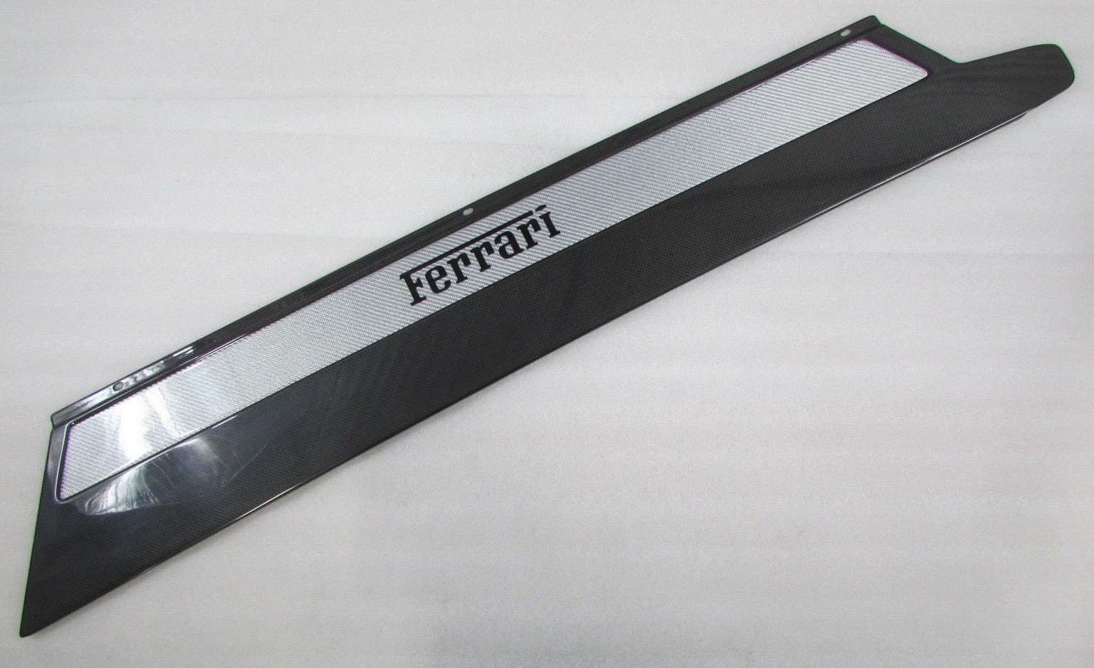 Ferrari 348, Door Step Plate, Black/Silver, Carbon Fiber, 1X1 Weave Pattern, New