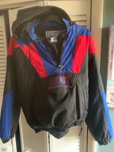 Vintage 1990’s Starter Jacket 1/2 Zip Pullover Hoodie New York Giants