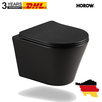 Spülrandlos Hänge WC Schwarze Toilette Wand WC Hängende Kloschüssel mit WC Sitz