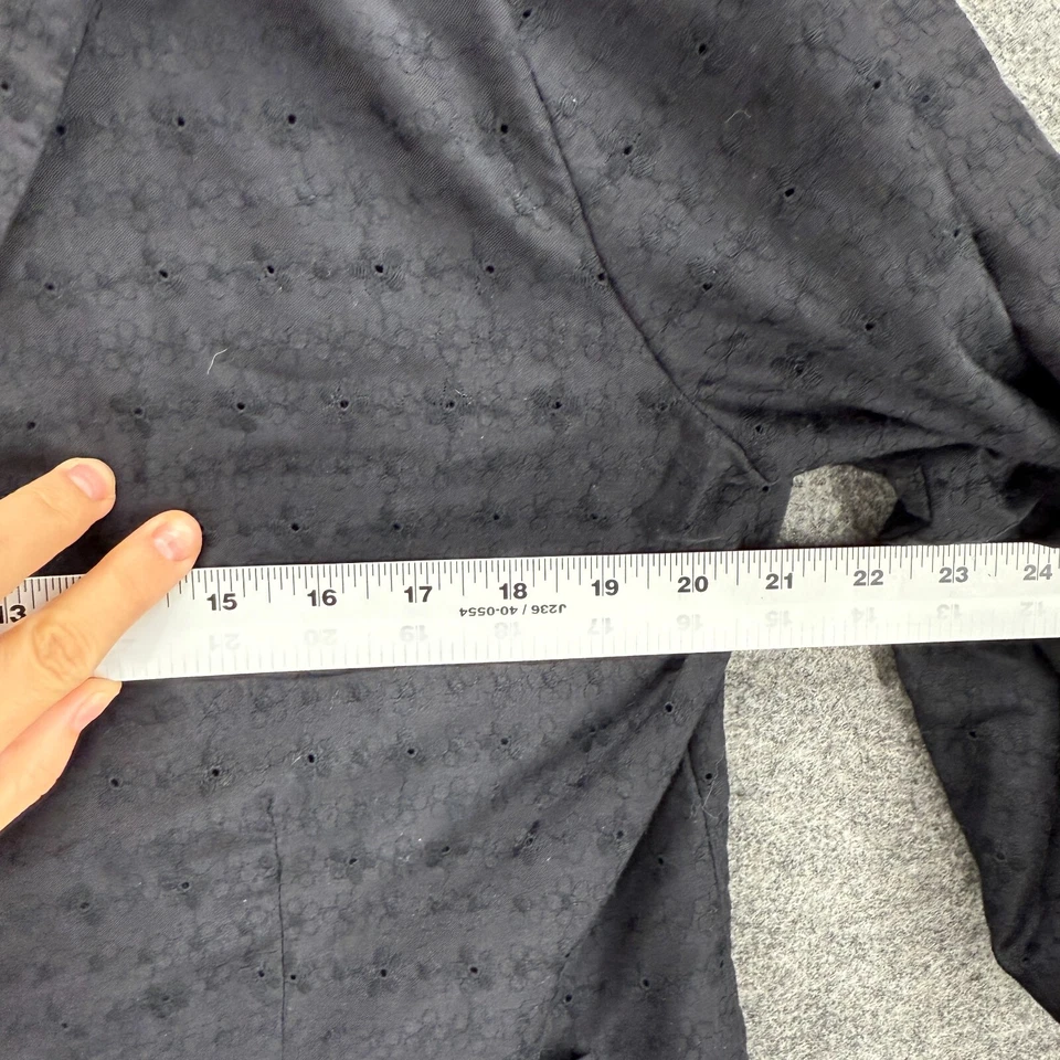 Blazer Dressbarn Mujer 16 Negro Floral Cuello Abotonado Manga Larga Forrado Foto 4 de 4