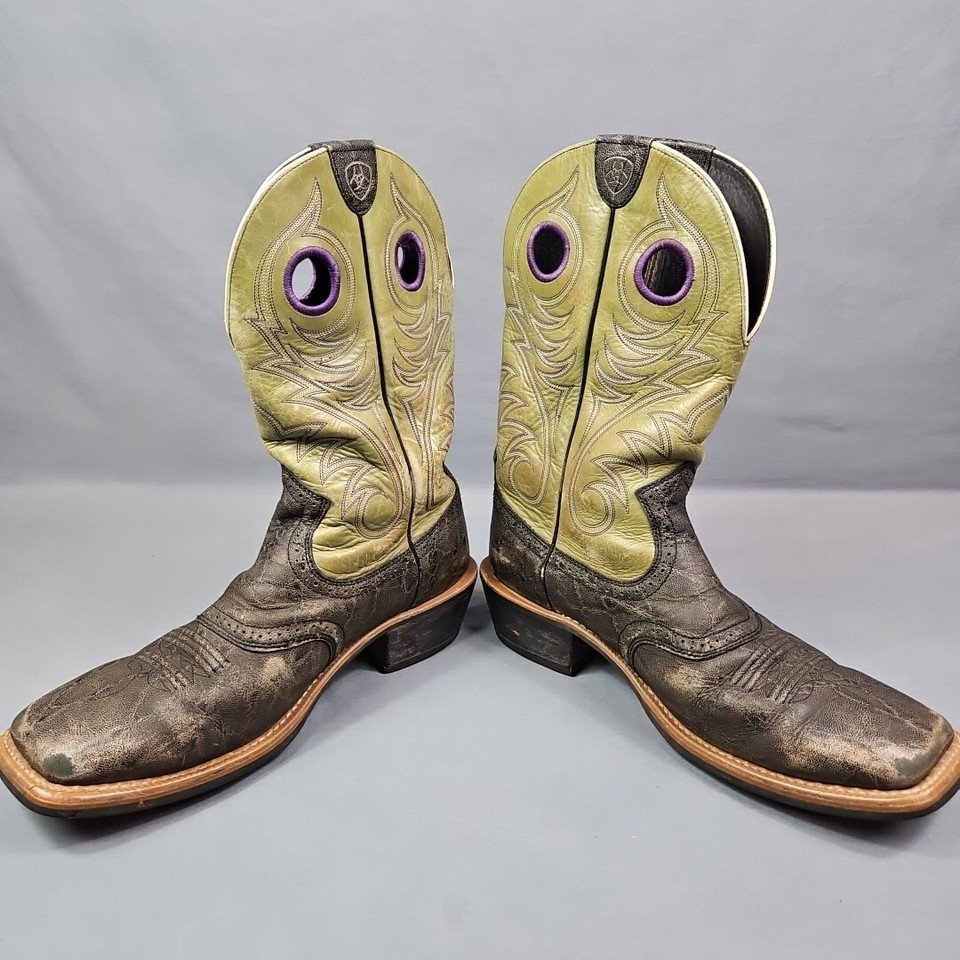 Ariat Men's Heritage Roughstock WST Boot Charcoal Elephant Print/Spring