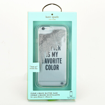 Kate Spade Liquid iPhone 6s / iPhone 6 Glitter is My Favorite Color Silver Case