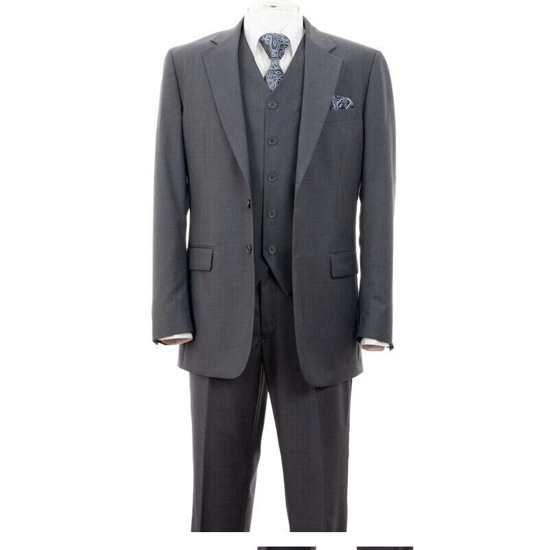 Men's 3 Piece Luxurious Slim Fit Fashion Suit With Vest&Pants  2 Button - Image 4 of 4