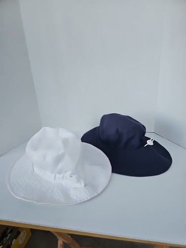 2pcs Unisex Child Hat Bucket Floppy Toddler Kid Sun White Blue Beach 21in (54cm) - Picture 3 of 17