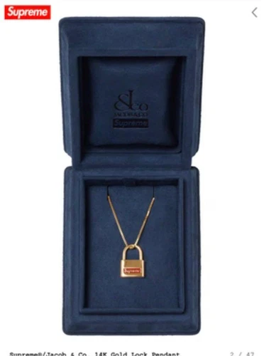supreme jacob & co 14k collier pendentif or