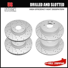 Front & Rear Drilled Slotted Brake Rotors for Nissan 350z 370Z INFINITI G37 G35