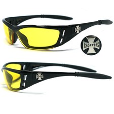 Choppers Bikers Riding Sunglasses - Black Frame Night Driving Lens C46