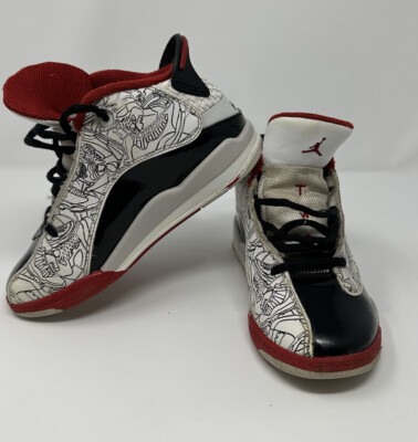 Air Jordan Dub Zero Kid's Shoes Size 13C White Black Red 311071-116 Youth