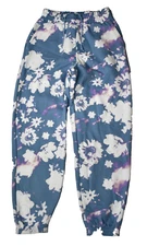 Adidas Track Pants Joggers Women's Size S Floral Ambient Sky Fleece Sweatpants