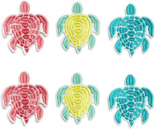 6PCS Embroidered Iron on Patch, Sea Turtle Iron on Patches Iron Sew on Patches E