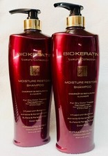 2 Bio KERATIN MOISTURE RESTORE SHAMPOO for Dry Damaged Hair Paraben Free 33.8 oz